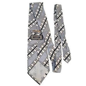 Steve Harvey‎ Collection Mens Tie Necktie Designer Luxury White Black Geometric